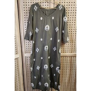 Embroidered Kameez Kurta Long Sleeve Womens See Measurements For Size Lined Lite